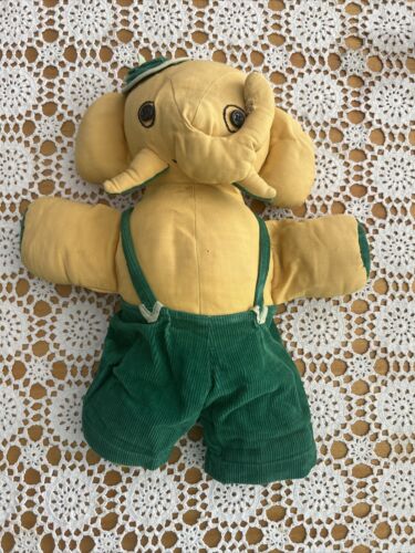 Vintage Handmade Stuffed Elephant  11x13 - Picture 1 of 11