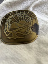1970  s Tree Of Life Pyramid Rays Hippie Solid Brass Belt Buckle