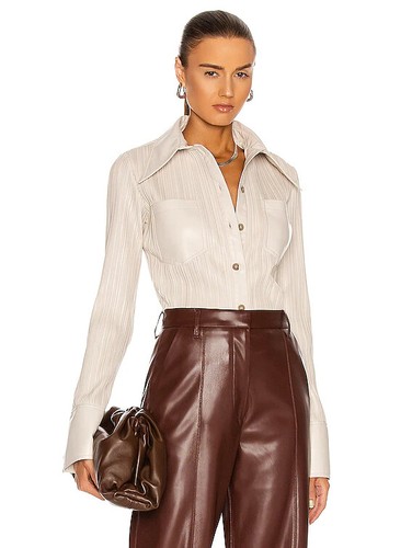 nanushka BLAINE FAUX LEATHER PLEATED 