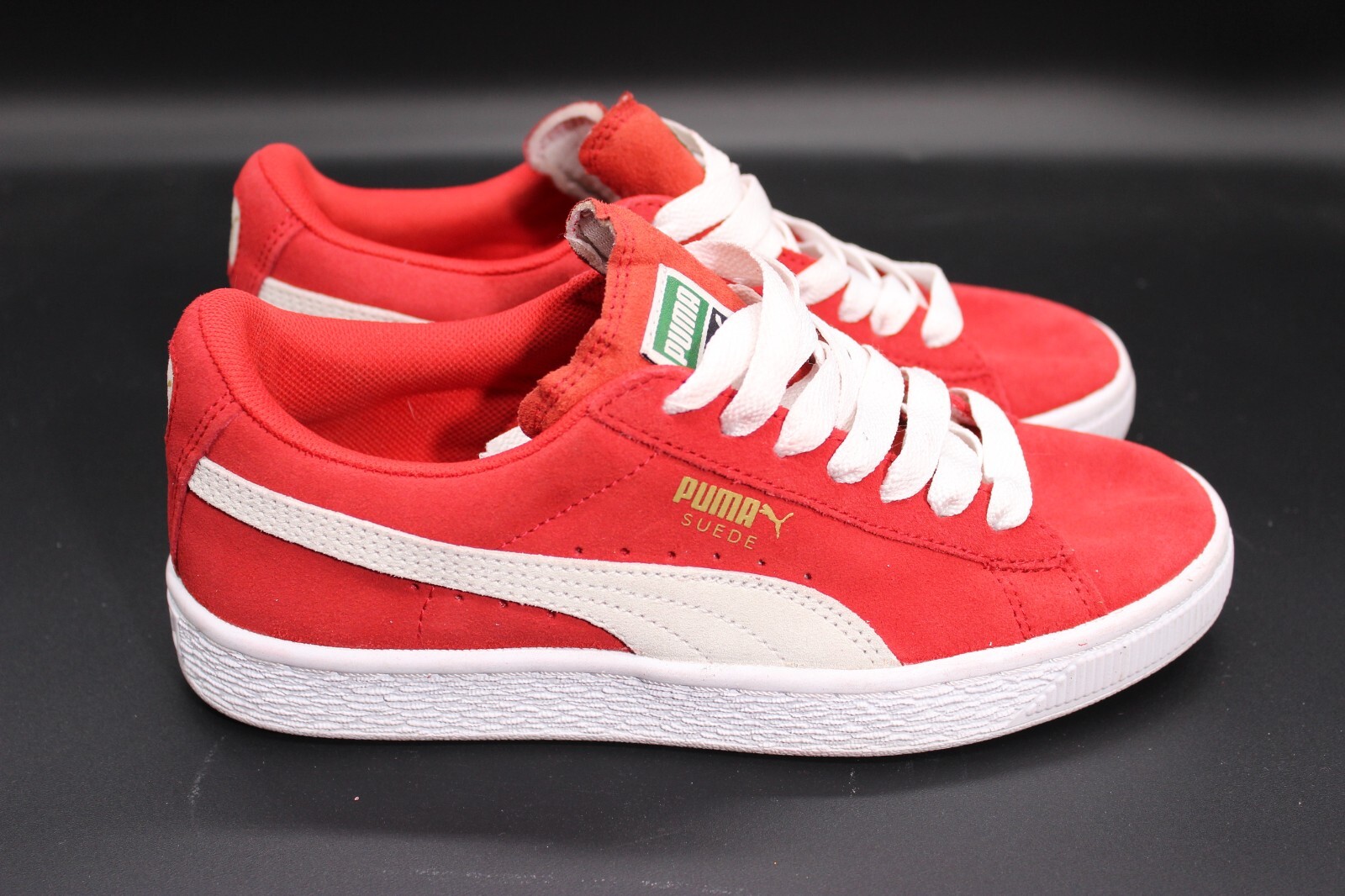 Puma Classic Red Suede White Trimming Kid's Size 5C