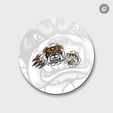 Bulldog Dog Animal  4'' X 4'' Round Decorative Magnet