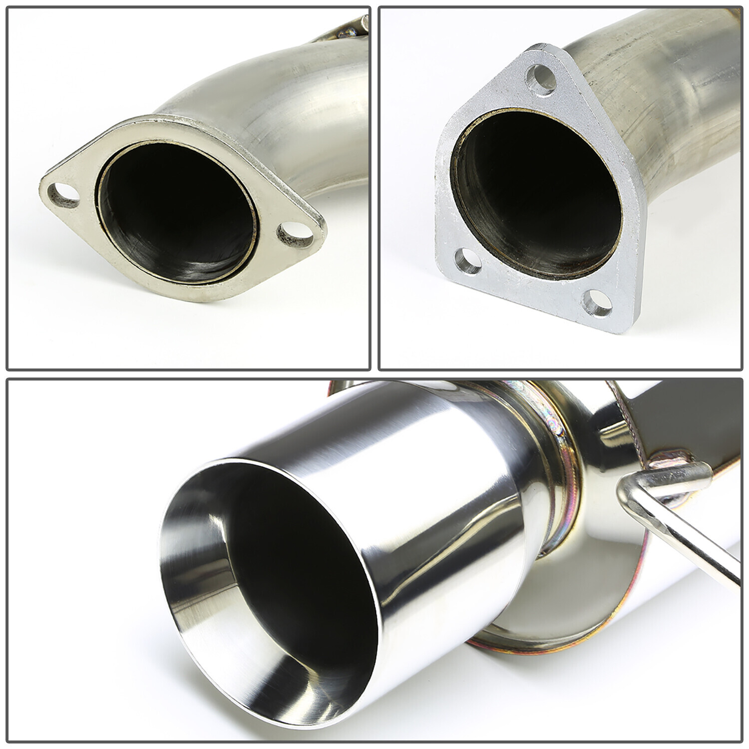 Fit 0005 Mit Eclipse V6 4" Rolled Tip Muffler Stainless Racing Catback Exhaust eBay