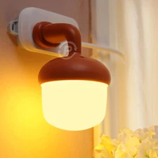 Smart Sound Control Kids Room Sensor Night LED Light Lamp Lighting Acorn Design