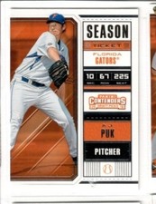 A.J. PUK 2018 Panini Contenders Draft Picks Season Ticket #1 GATORS OAKLAND A'S