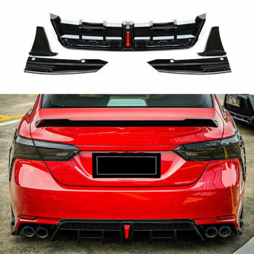 For Toyota Camry 2018-2023 Glossy Black ABS Rear Bumper Lip Diffuser Body kit 5P - Picture 1 of 6