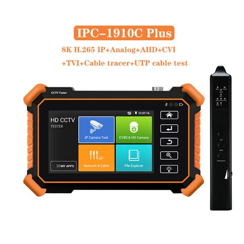 CCTV Tester IPC-1910C Plus with Cable Tracer 8MP AHD CVI TVI CVBS IP Camera Test - Picture 6 of 9