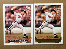 Mike Mussina 1993 Topps Base & Topps Gold Parallel Baseball Cards. Orioles