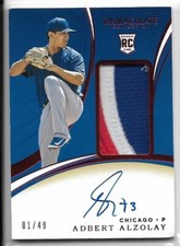 2020 IMMACULATE ADBERT ALZOLAY LOGO JERSEY AUTO SIGNED #141 #D1/49 CHICAGO CUBS