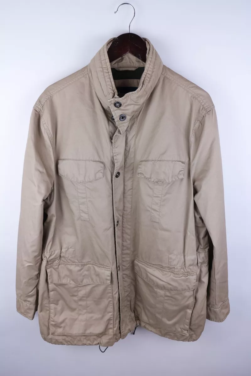 Massimo Dutti Men Jacket Parka Casual Leisure Business Beige size XL 42
