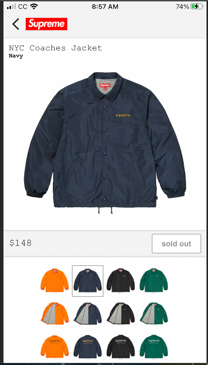 Supreme - NYC Coaches Jacket - Navy Blue - SMALL - FW23 WEEK Supreme - NYC Coaches Jacket - Navy Blue - SMALL - FW23 WEEK