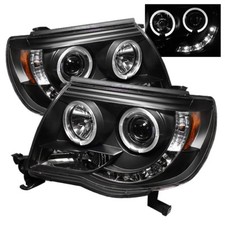 Toyota 05-11 Tacoma Black Dual Halo Led Projector Headlights Lamp Prex-runner