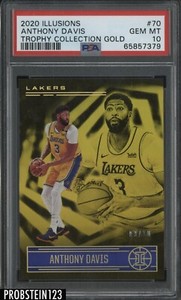 2020 Panini Illusions Basketball Trophy Collection Gold Anthony Davis #70 PSA 10
