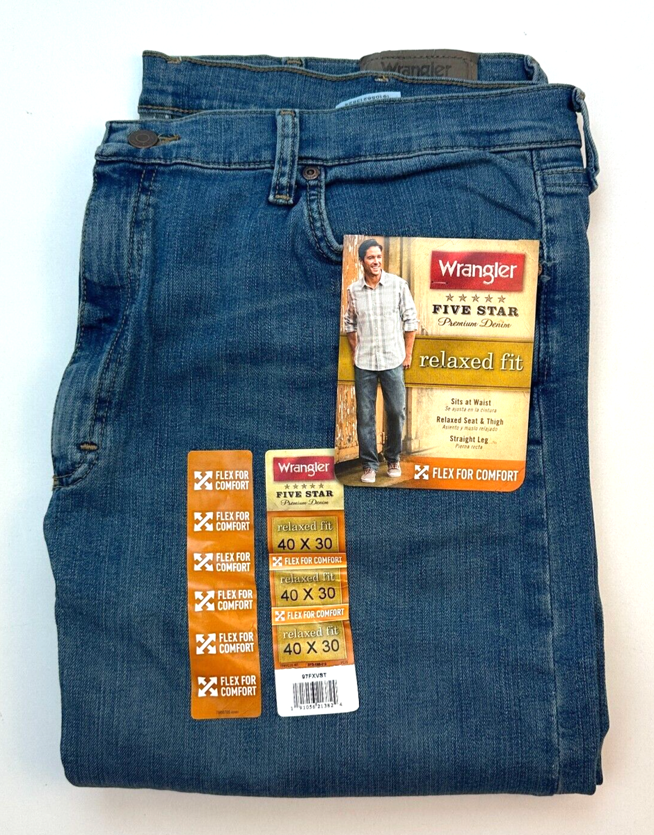 Wrangler Five Star Premium Relaxed Straight Men's Jeans Size W40