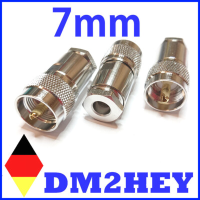 Profi PL-259 Stecker 7mm Ecoflex Ultraflex Aircell  Koax CB-Funk Mesh