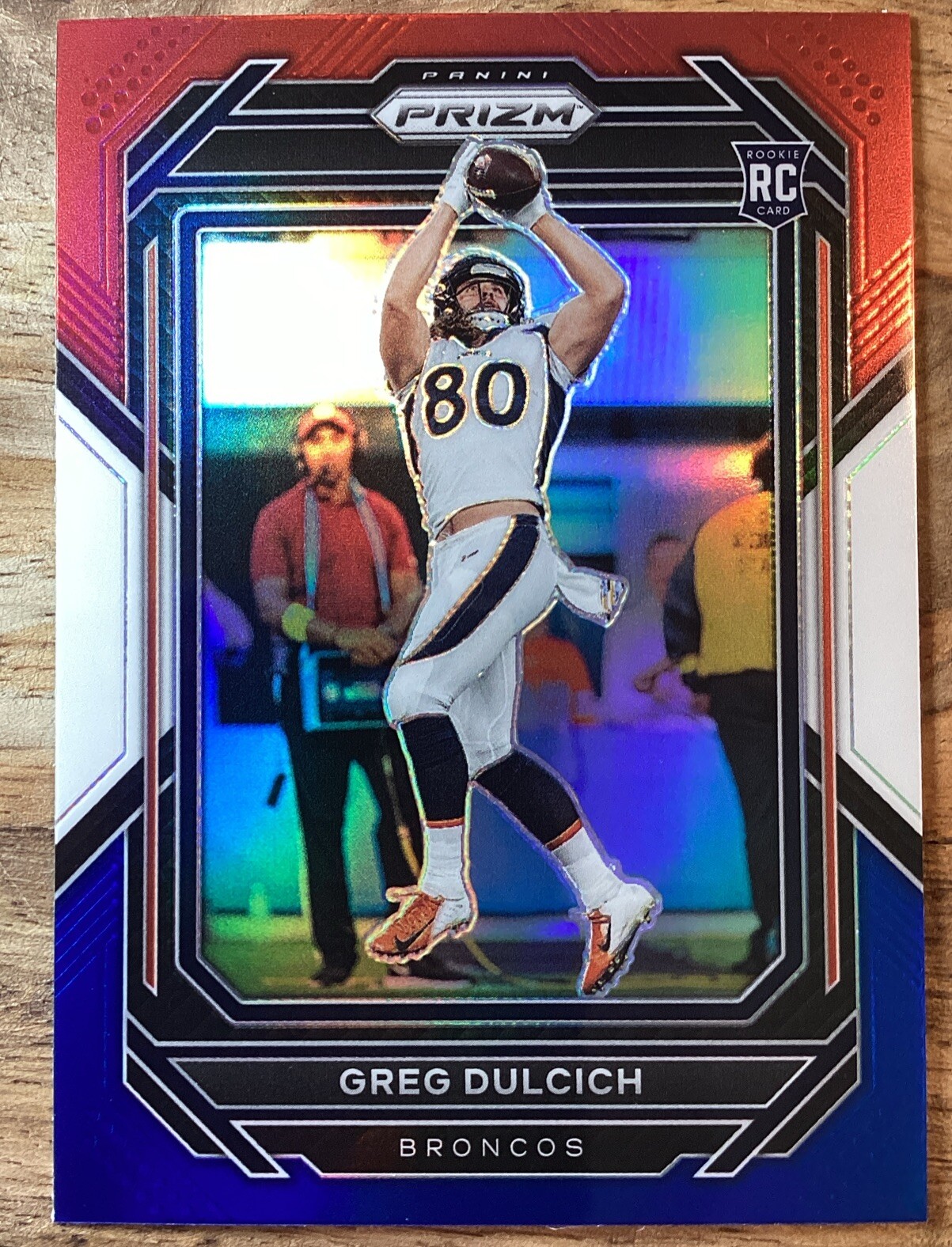 2022 Panini Prizm -Red White Blue Prizm #360 Greg Dulcich (RC) - BRONCOS