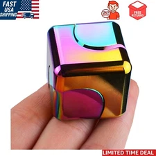 Elegant Fidget Spinner Cube: Noiseless Metal Sensory Toy for Stress Relief