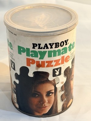 Original 1967 Playboy Playmate Puzzle Cynthia Myers unbenutzt Vintage selten Blechset