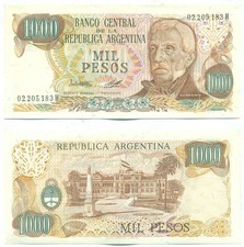 ARGENTINA NOTE 1000 PESOS (1981) LOPEZ-DIZ SUFFIX H B# 2454 P 304c XF