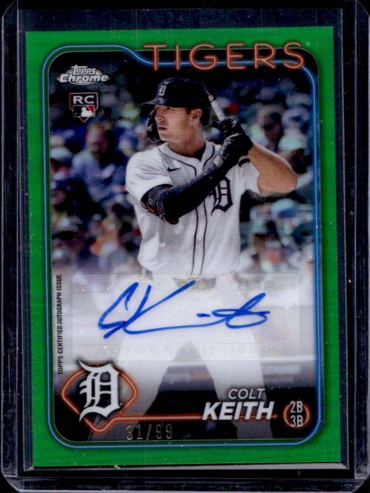 2024 Topps Chrome Update Colt Keith Auto RC Green Refractor #31/99 Tigers