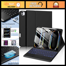 iPad Pro 13 Inch Case with Keyboard M5/M4 2025/2024 - Slim Black Protective Co