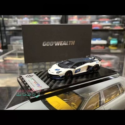 GW 1:64 White Lamborghini SVJ 63 Limited Edition Resin Car Model 