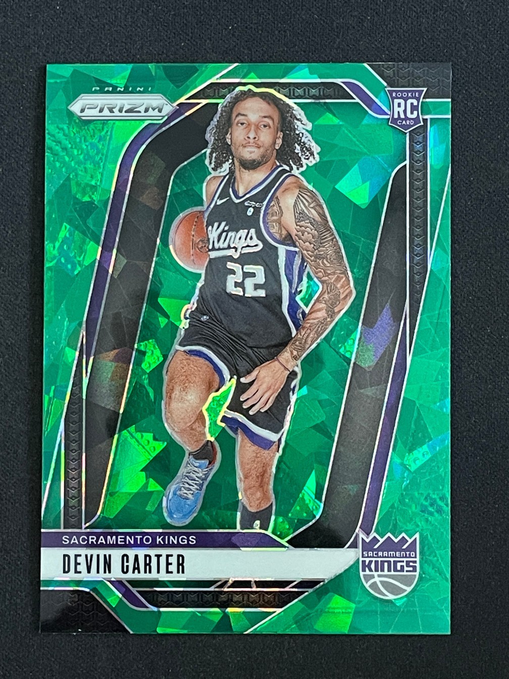 Devin Carter 2024-25 Panini Prizm Green Cracked Ice Prizm RC #231