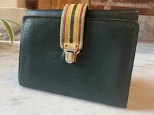 Vintage MR Canoa Industrial Argentina Green Leather Trifold Wallet C 1960s