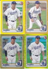 Brady McConnell 4 Card Lot 2020 Bowman & Bowman Chrome low #ered KC Royals