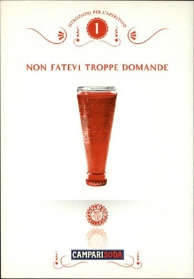 Campari Soda alcohol liquor drink advertising postcard sku139
