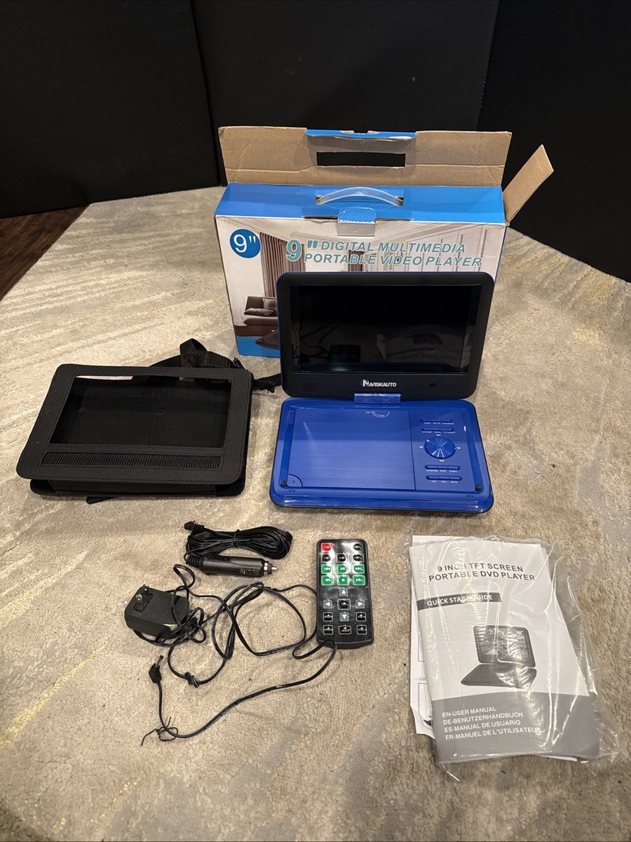 【中古】9" PORT DVD PLYR BLU Naviskauto 9” Portable DVD Player Swivel Screen Multi Use Works