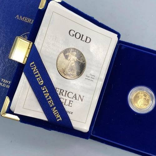 1993 P US Mint 1/10th ozt Proof Gold $5 Eagle Coin w/ogp L24218