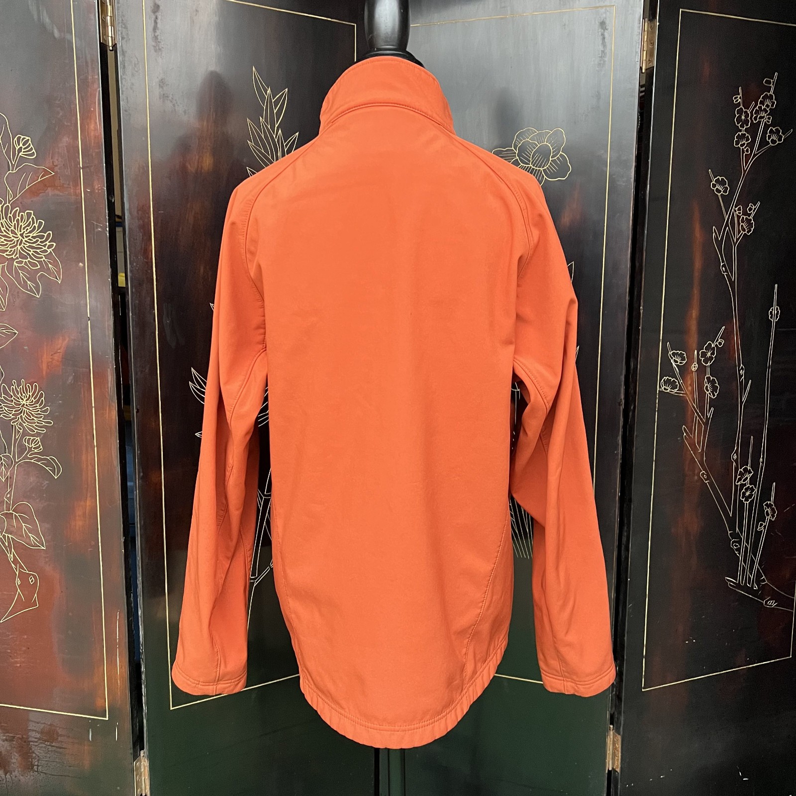 Orvis Orange Softshell Full Zip Jacket Size Medium - image 12