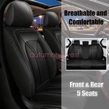 Perforated Leather Full Surround Set Car 5-Seat Cover Protector FOR Toyota Black