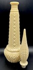 Almond Art Glass Genie Bottle Custard Vintage MCM Empoli Decanter Italy Stopper — photo 8