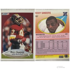 1990 Fleer Ricky Sanders Washington Redskins #167