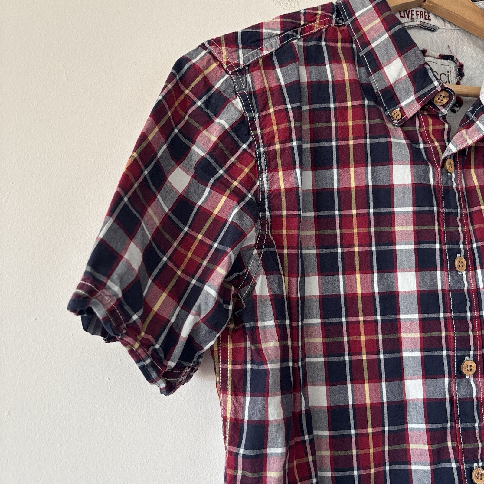 Gramicci Shirt Mens Small Cotton Plaid Casual Western Outdoors Nature Gorp image 2