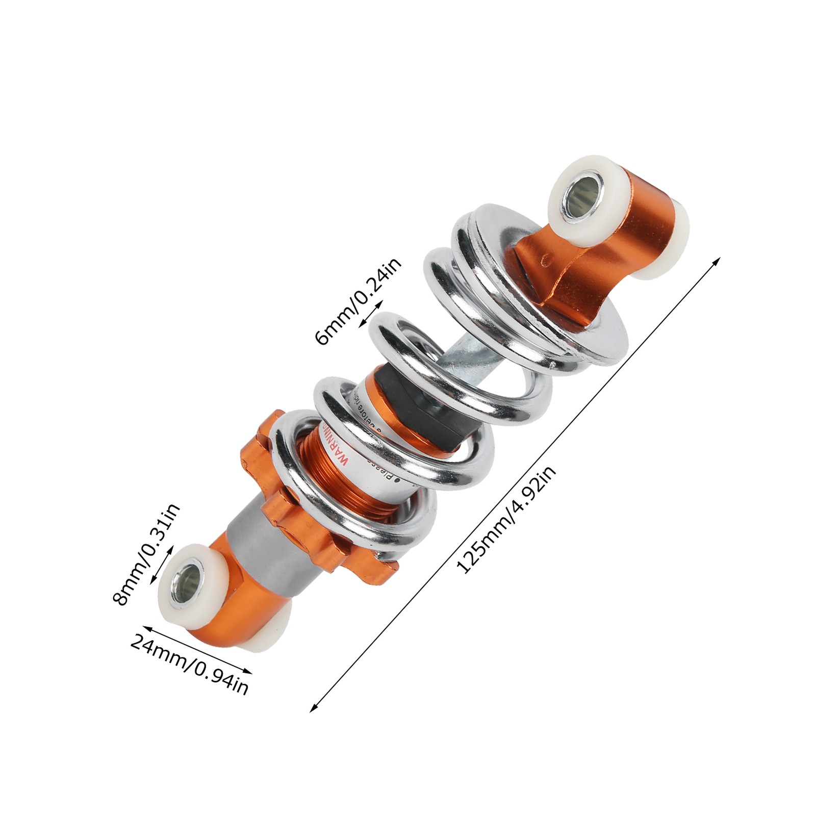Motorcycle Shock Absorber 400lb Damping Spring For 125mm Hole Pitch Mini Scooter
