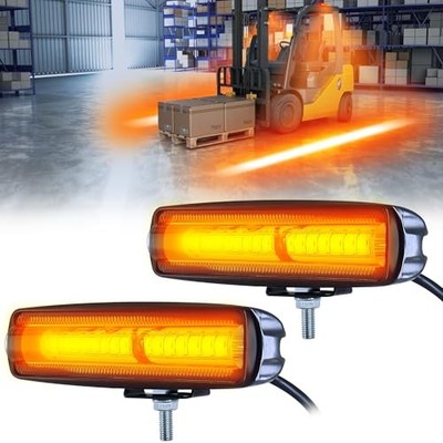 2-Pack 15 LEDs 30W LED Forklift Safety Lights - DC 12-80V Warehouse & Amber