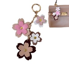 Leather Flower Keychain Bag Charm,Purse Charms for Women,Bag Charms for Handb...