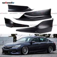 4PCS Front Rear Bumper Lip Splitter Spoilers for 2016-2017 Accord 4DR HFP Style