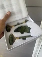 4-in-1 Jade Roller and Gua Sha Set. Jade Face Roller with Eye Massager, Jade ...