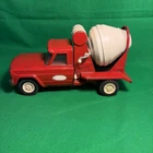 Vintage 1960s TONKA Pressed Steel Jeep Cement Mixer Truck Red Steel Tilting Bed