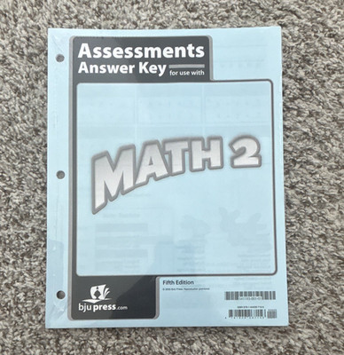 BJU Press Math 2 Assessments Answer Key, Fifth Edition BRAND NEW IN WRAPPER