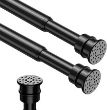 Spring Tension Rods 28-41 Inches No Drill Tension Curtain Rods Black Spring