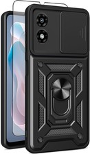 for Motorola Moto G-Play 2024 Case: with Screen Protector,Sliding Camera Cover a