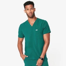 Figs Men’s Limited Edition Hunter Green Chisec Scrub Top Size Large