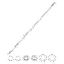 1Set M8x400mm Double Ended Stud Screws,304 Stainless Steel Rod with Nut Washer