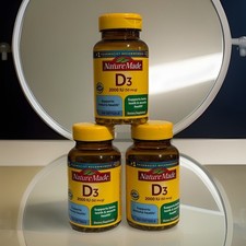3 Pack Nature Made D3 2000 IU 50mcg 250 Soft Gels Each EXP 10/27- Nib