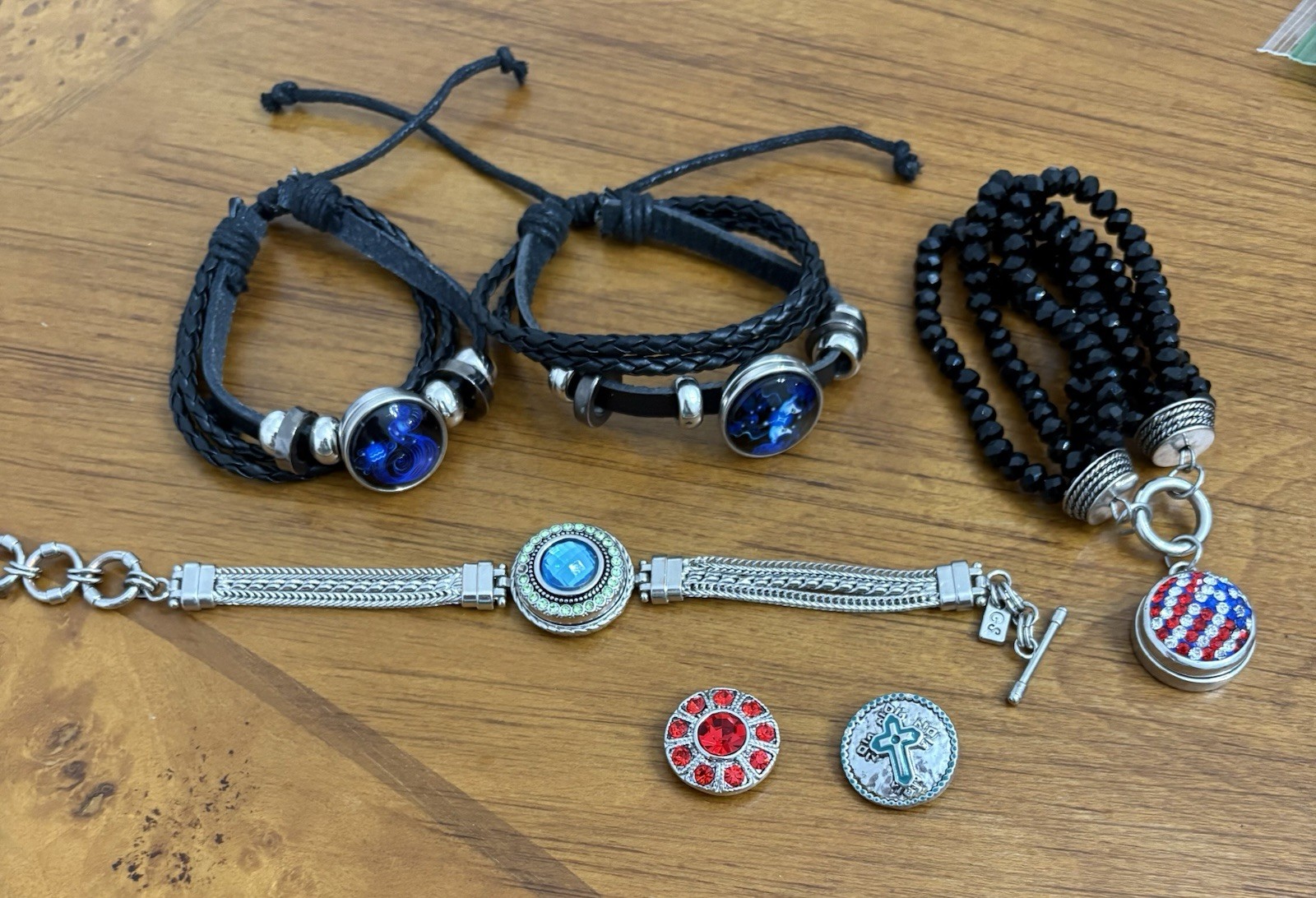 Four Gingersnap Button Bracelets Aries Gemini Zod… - image 7