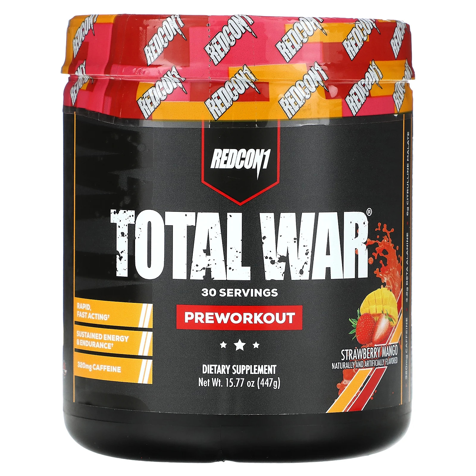 Total War Preworkout Клубнично-манговый 1577 унции 447 г 6890₽